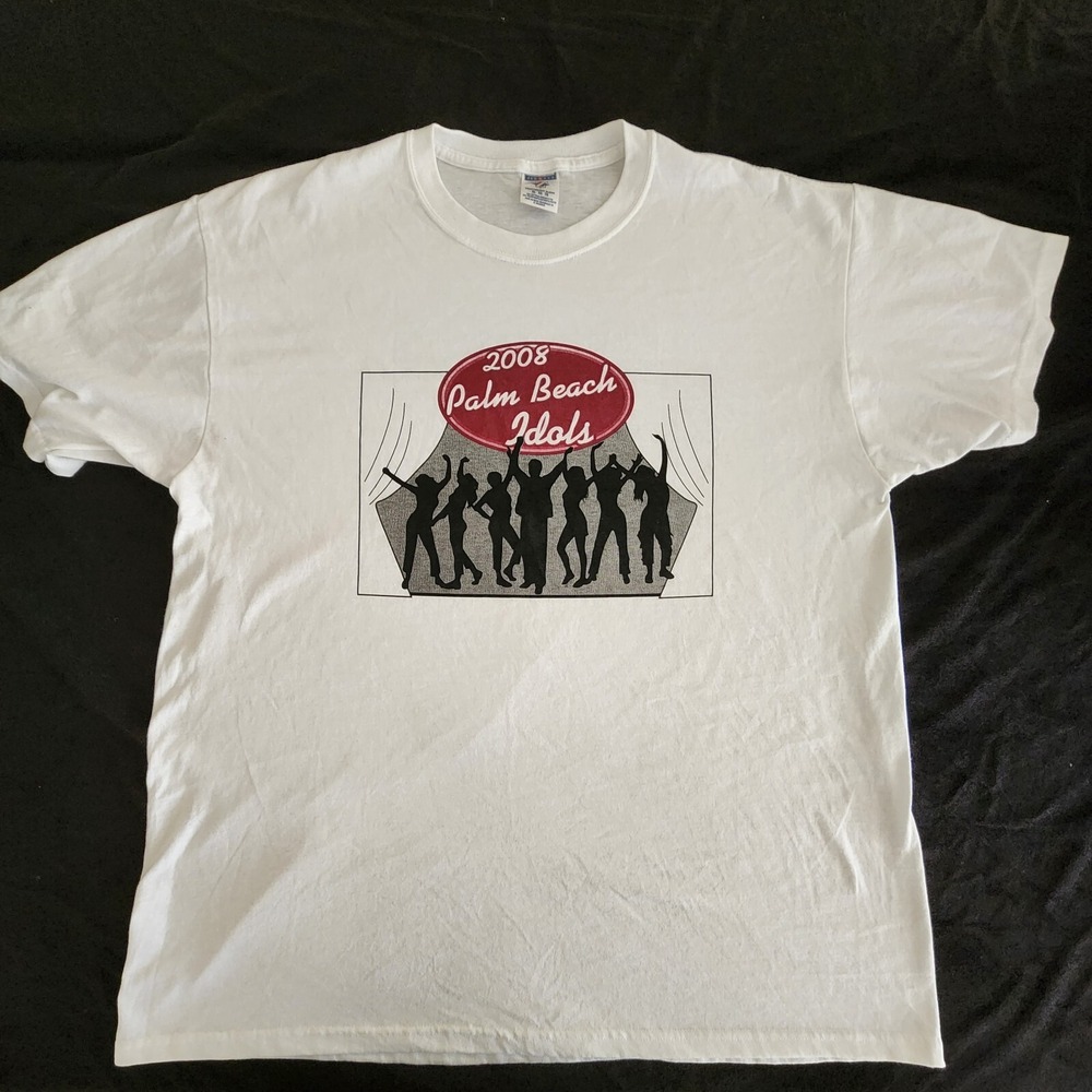 2008 Palm Beach Idols Jerzees Maltz Theater White T-Shirt Adult XL